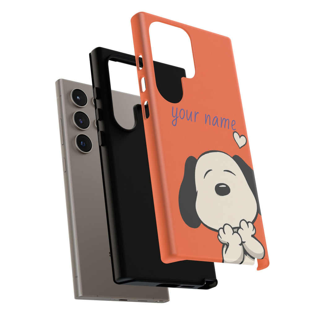 Personalized Cute Snoopy Dog Phone Case — Custom Name Protective iPhone Cover