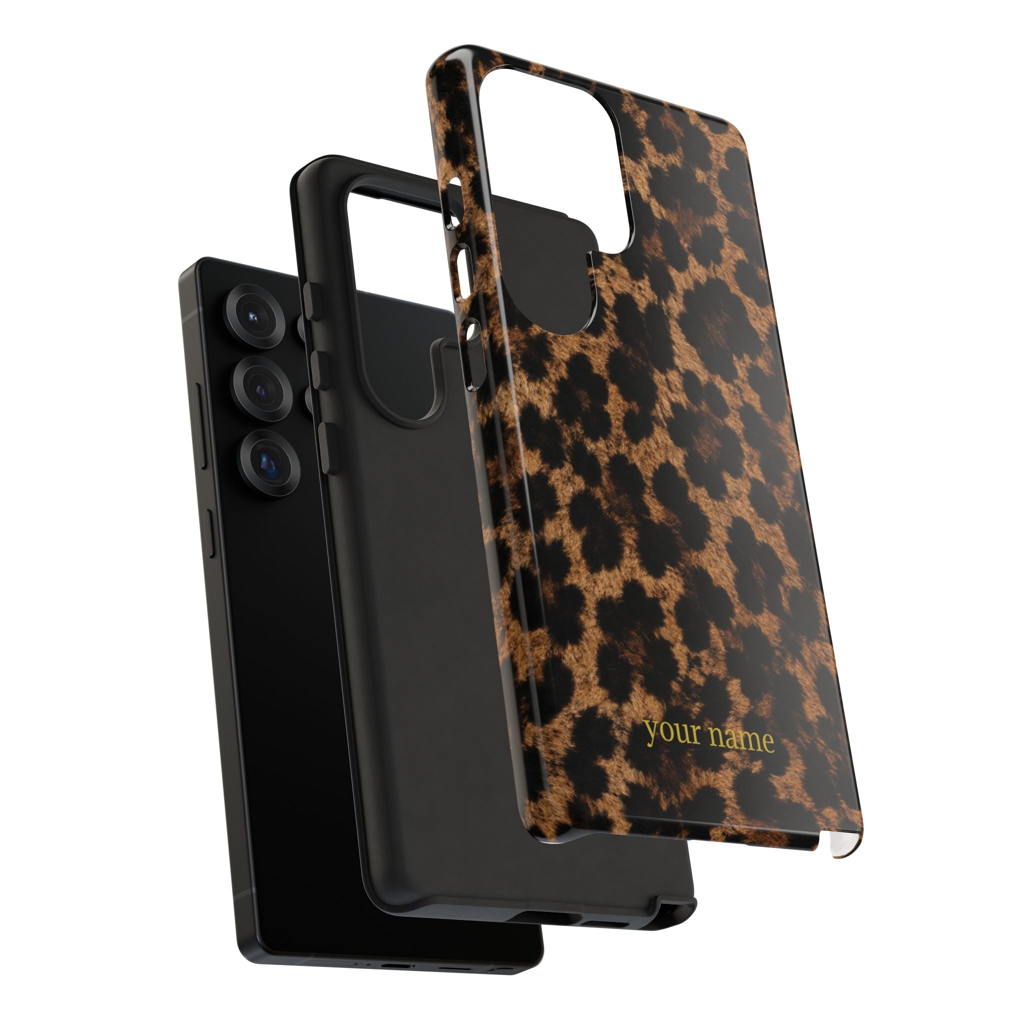 Leopard Print Phone Case — Personalized "your name" Monogram Tough Case