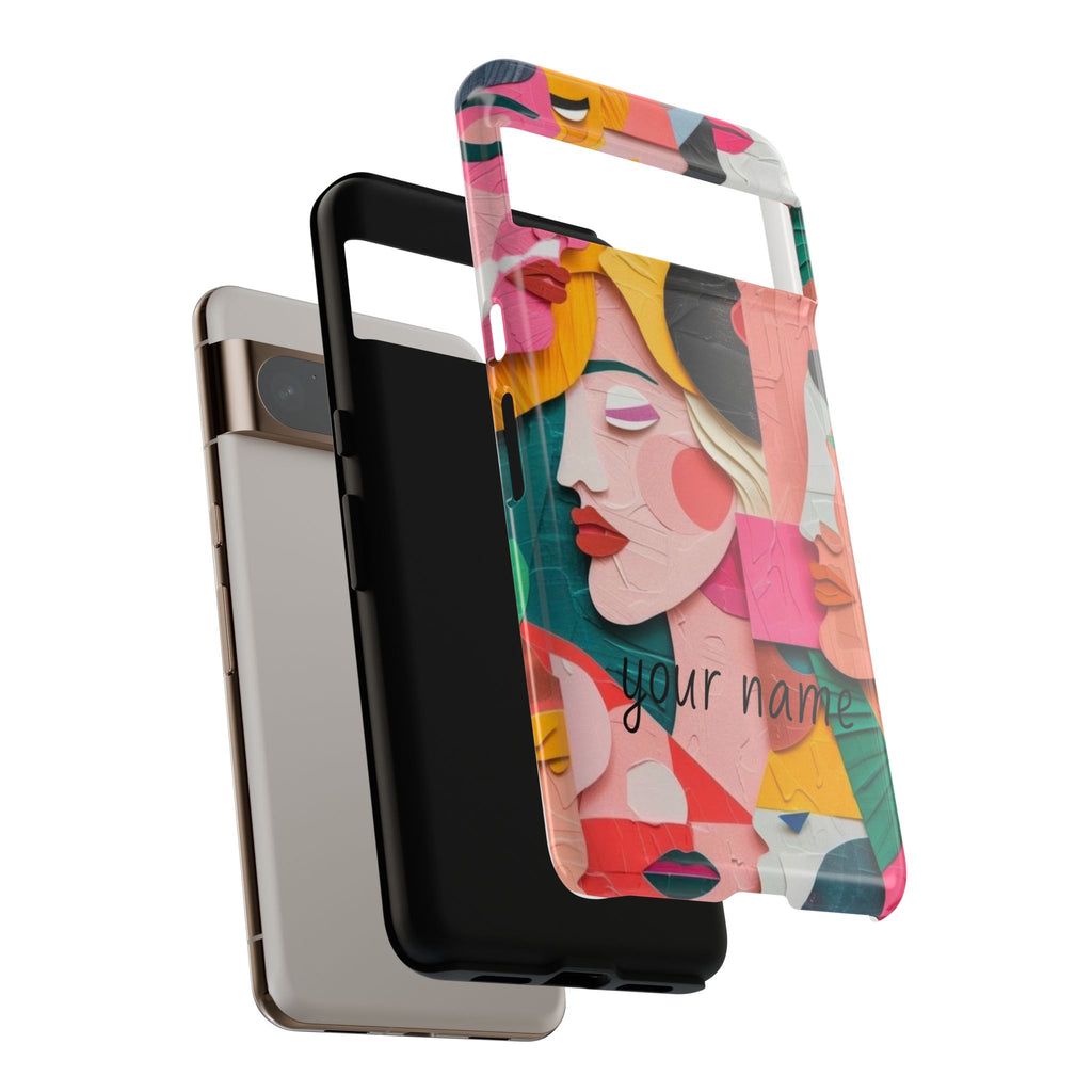 Abstract Faces Phone Case — Colorful Pop Art Personalized Tough Case