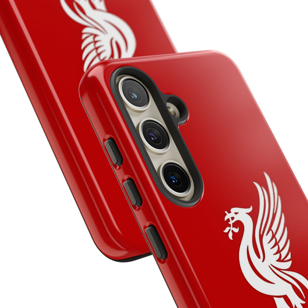 Personalized Red Phone Case — Liverbird Design with Custom Name