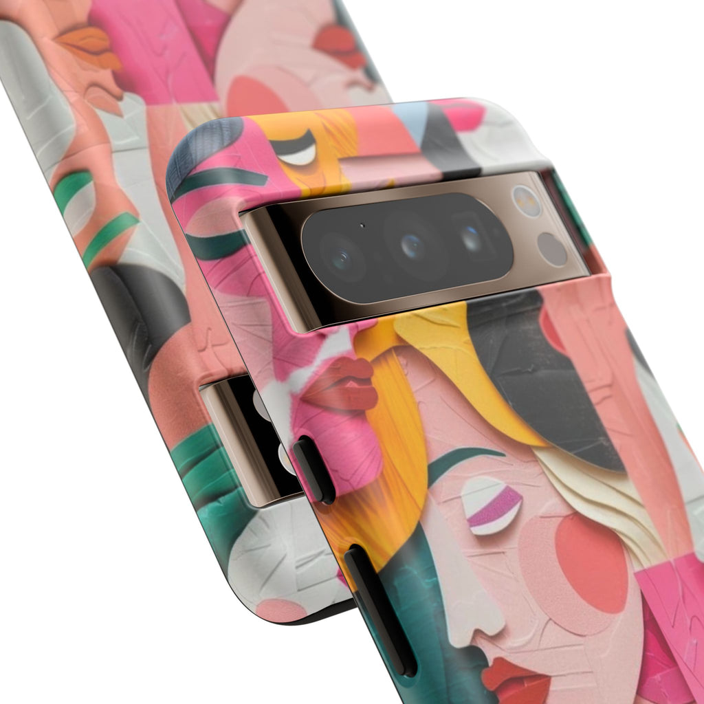 Abstract Faces Phone Case — Colorful Pop Art Personalized Tough Case