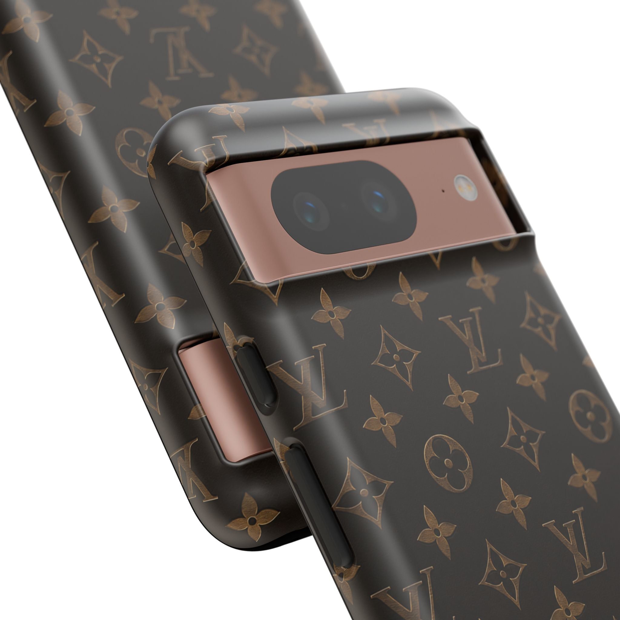 Luxury Monogram Phone Case — Customizable "your name" Brown Pattern