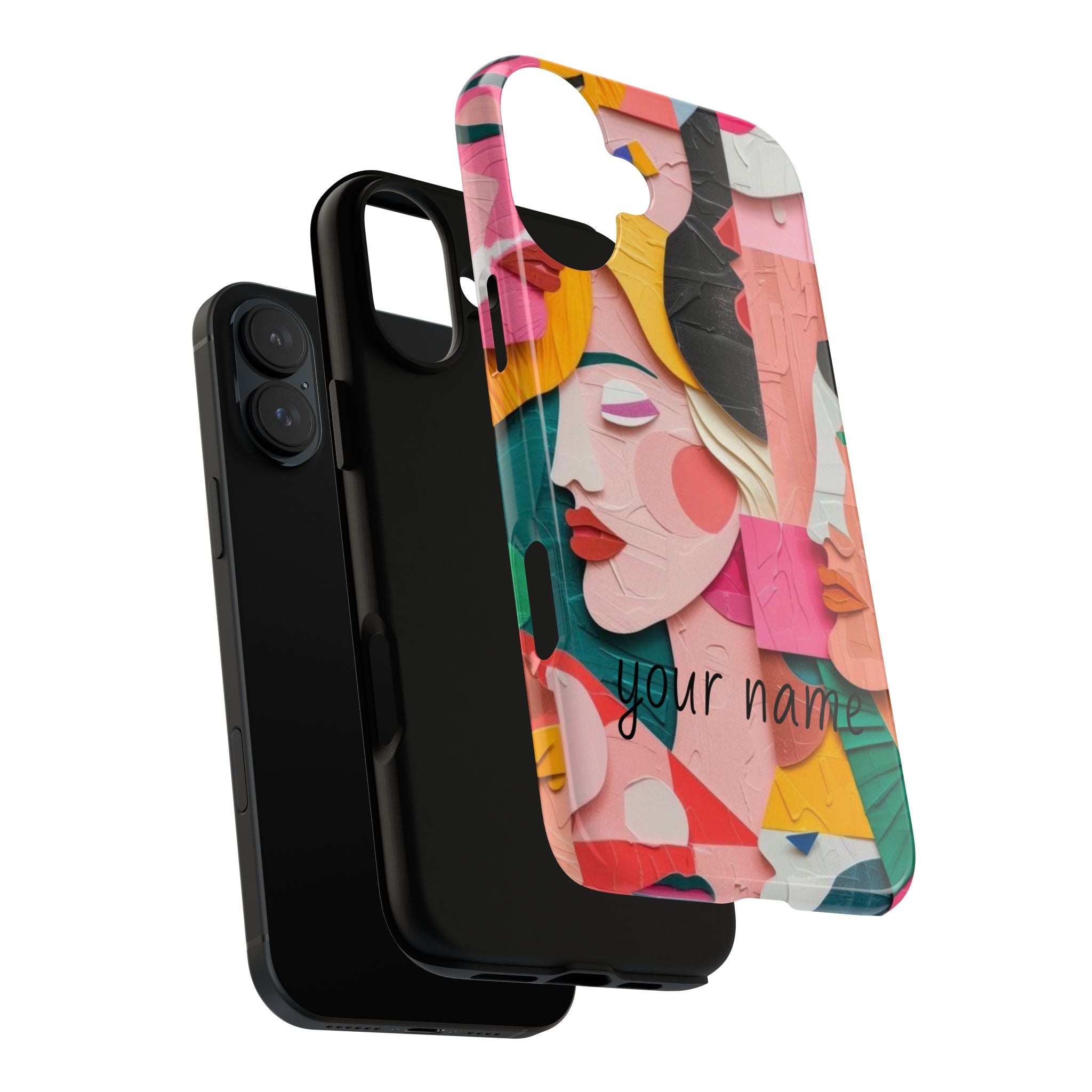 Abstract Faces Phone Case — Colorful Pop Art Personalized Tough Case
