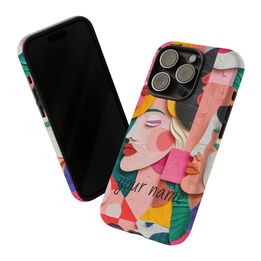 Abstract Faces Phone Case — Colorful Pop Art Personalized Tough Case