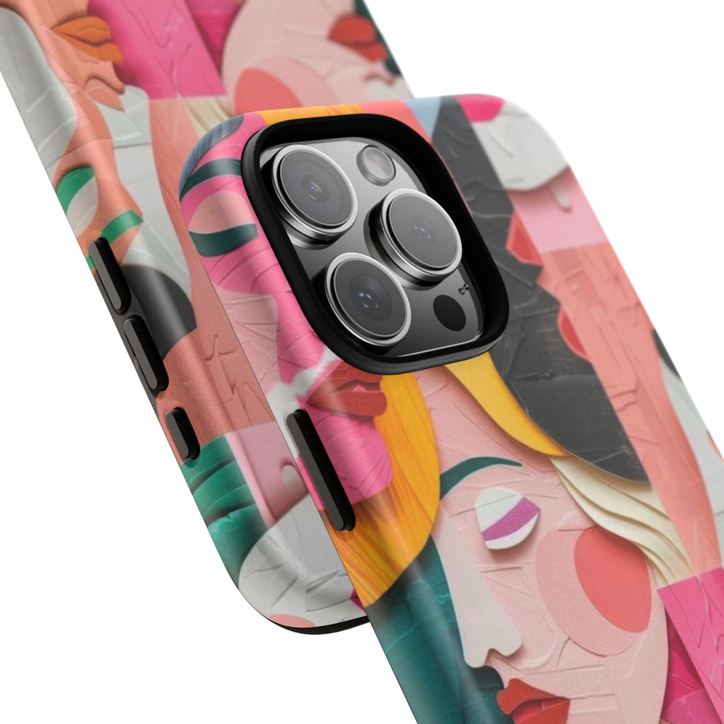 Abstract Faces Phone Case — Colorful Pop Art Personalized Tough Case
