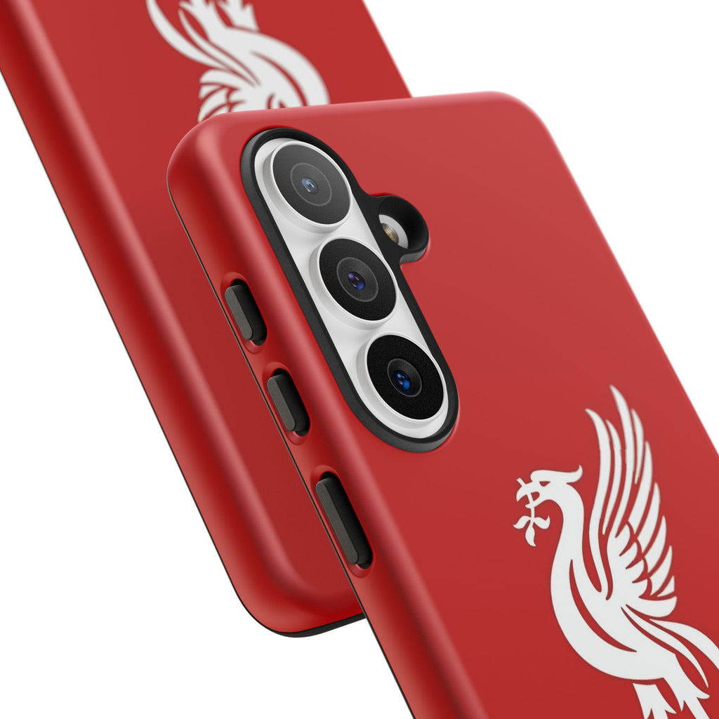 Personalized Red Phone Case — Liverbird Design with Custom Name