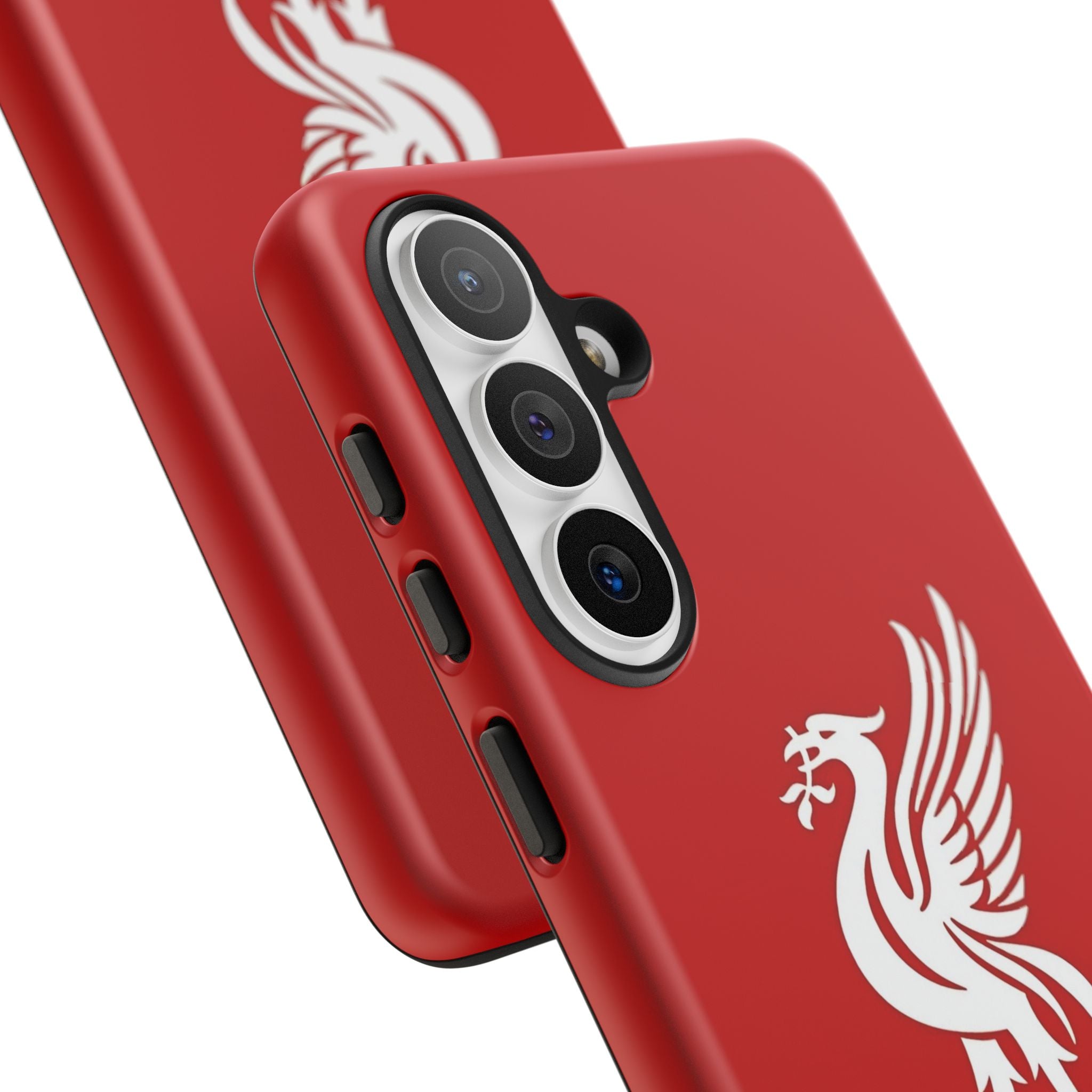 Personalized Red Phone Case — Liverbird Design with Custom Name