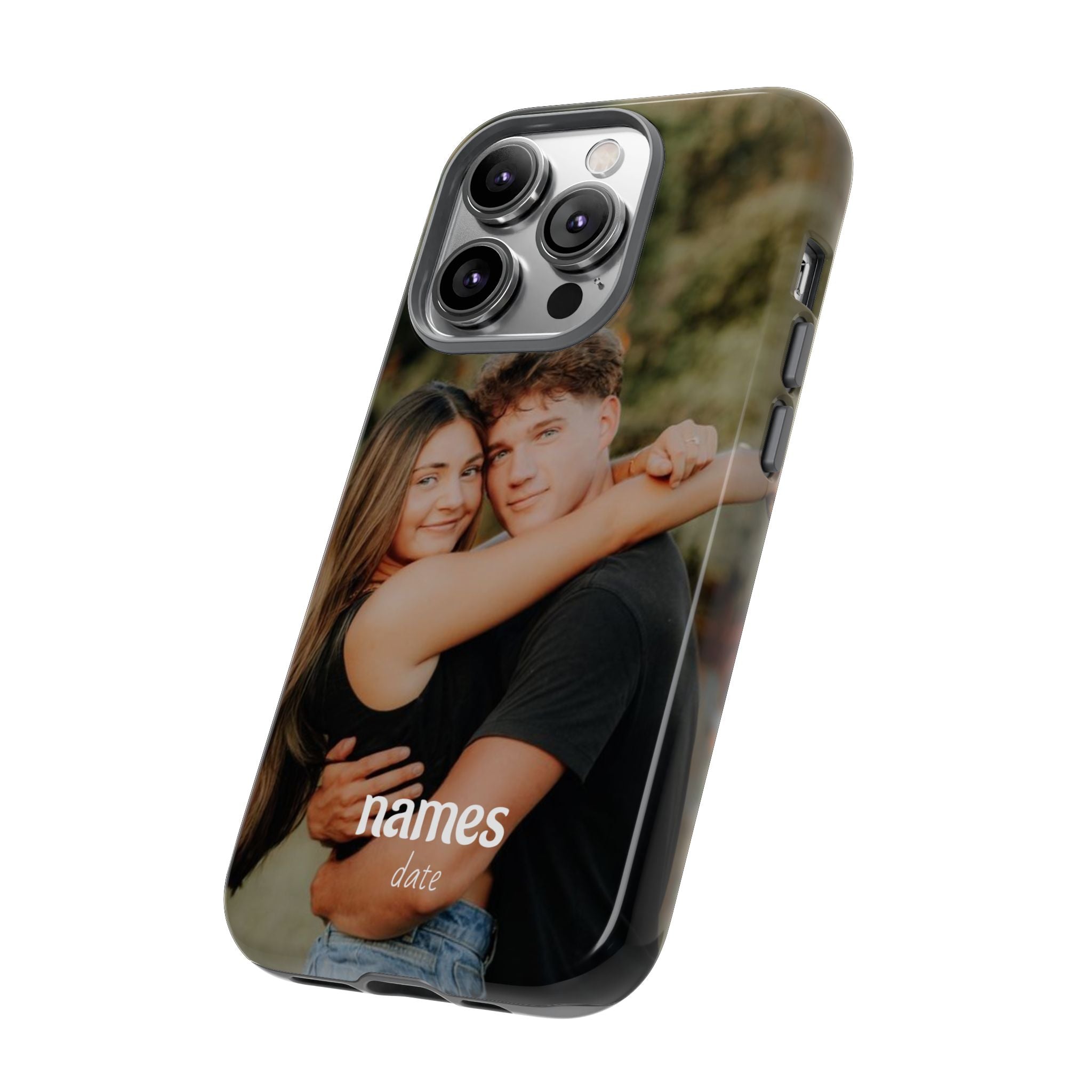 Personalized Photo Phone Case — Custom Couple Name & Date