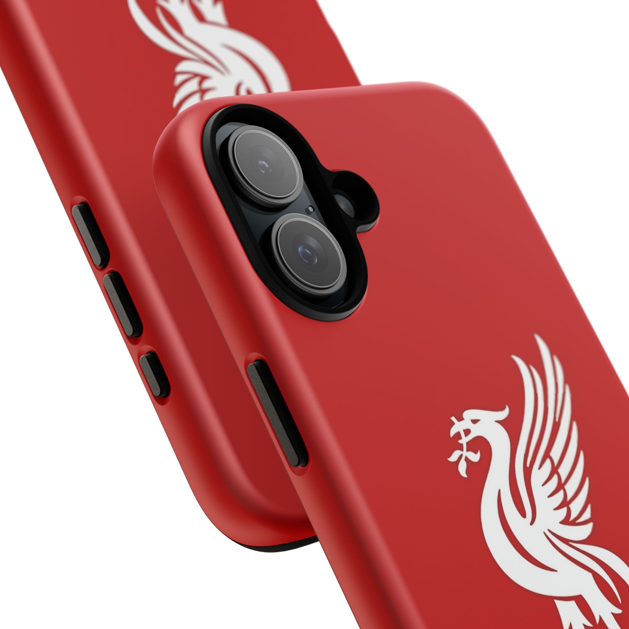 Personalized Red Phone Case — Liverbird Design with Custom Name