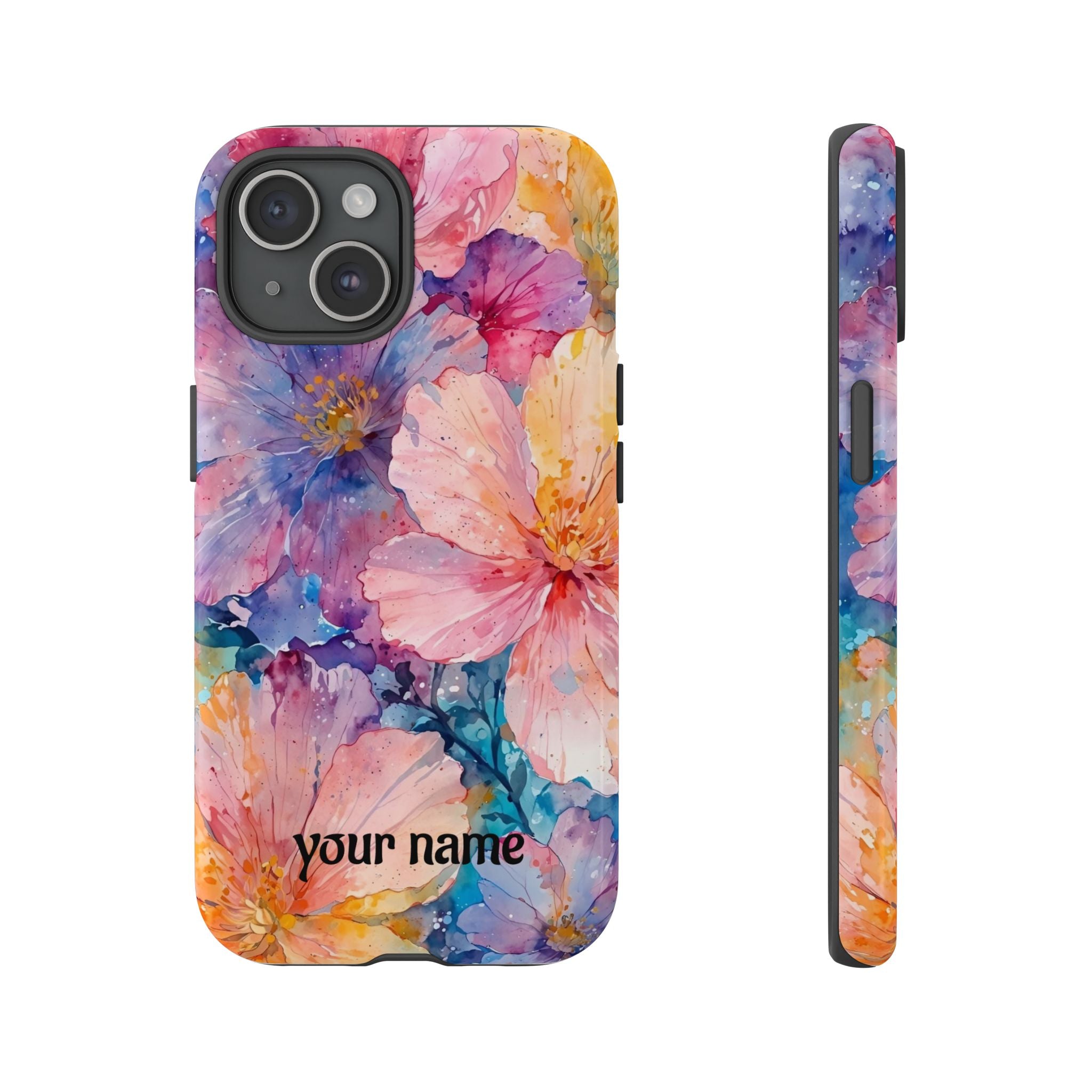 Floral  Tough Phone Case — Personalized 'your name' Garden Design