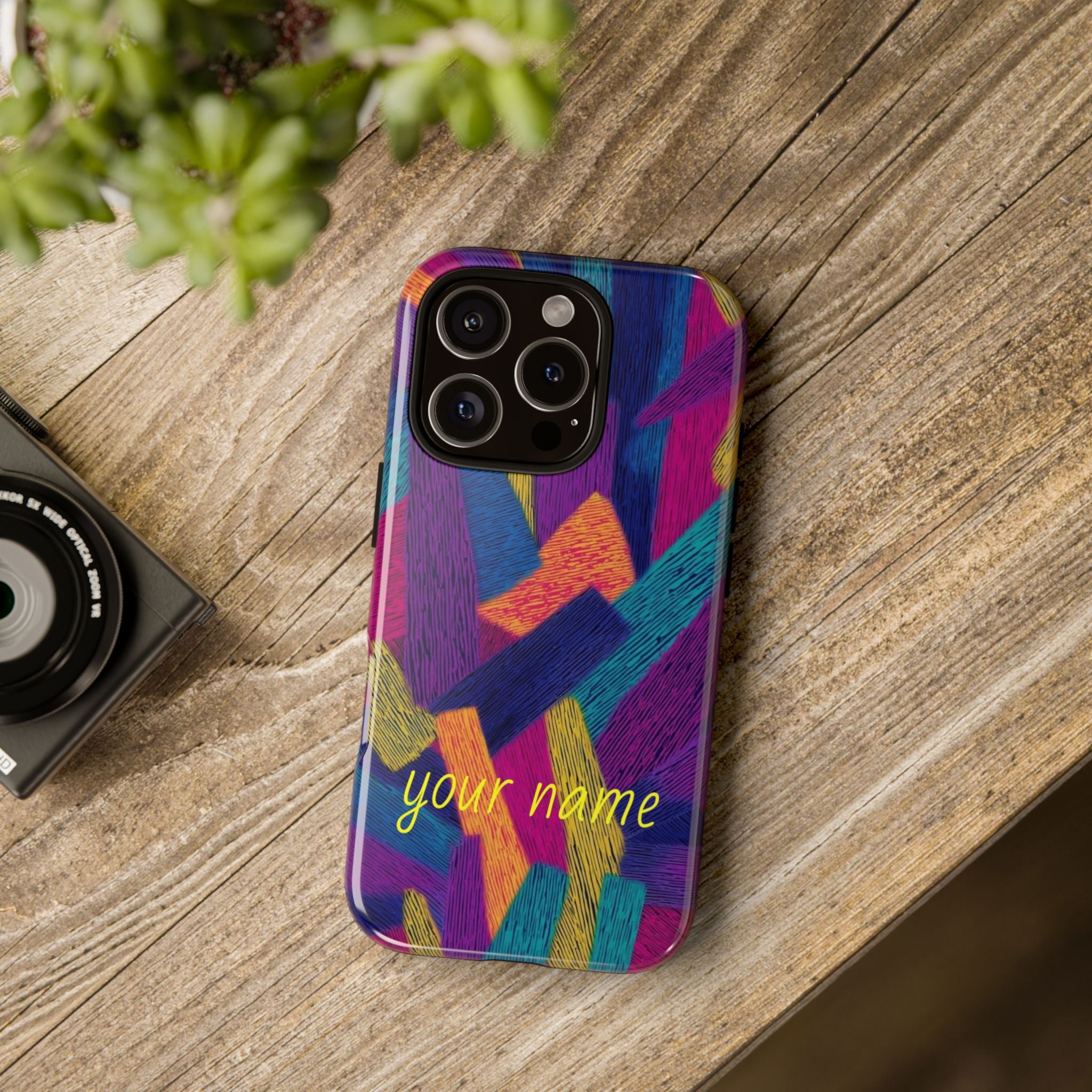 Personalized Colorful Abstract Phone Case — Custom 'your name' Design