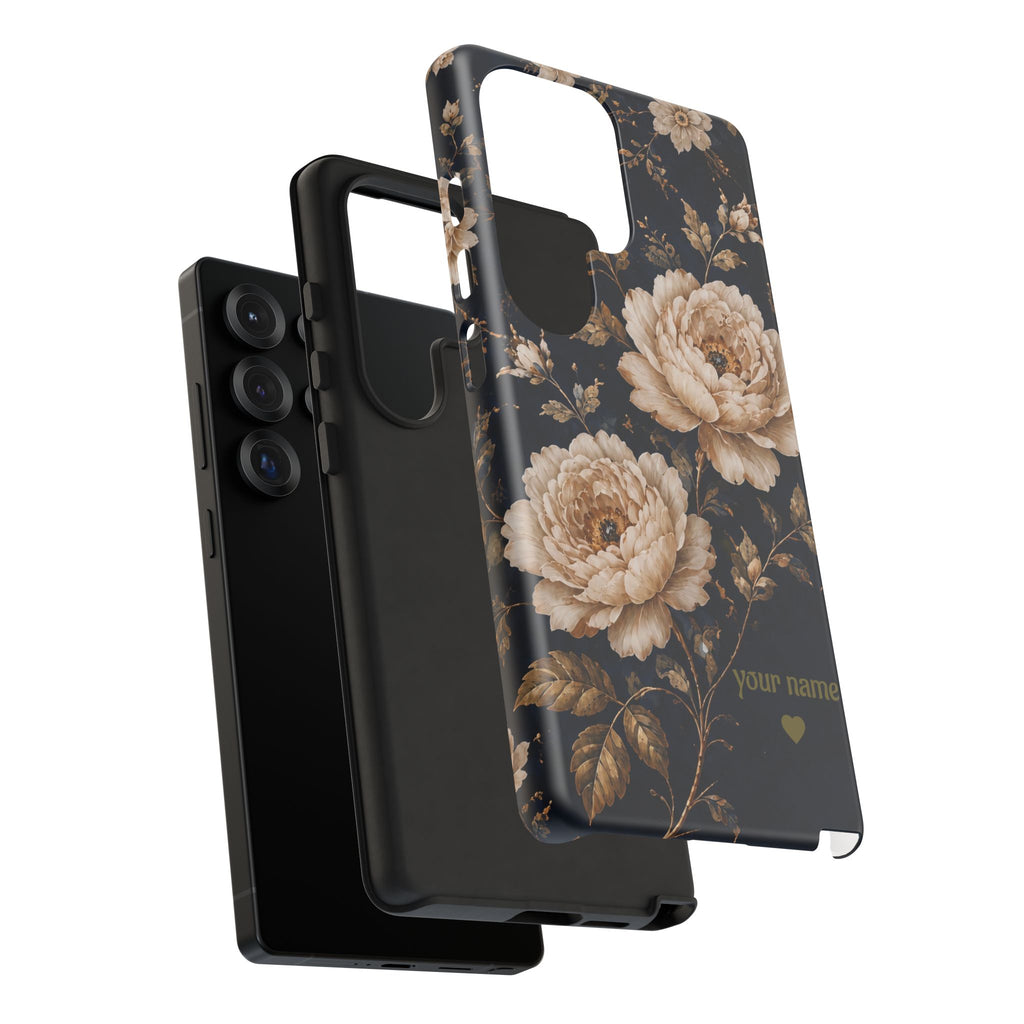 Floral Phone Case — Personalized Vintage Rose Protective Case