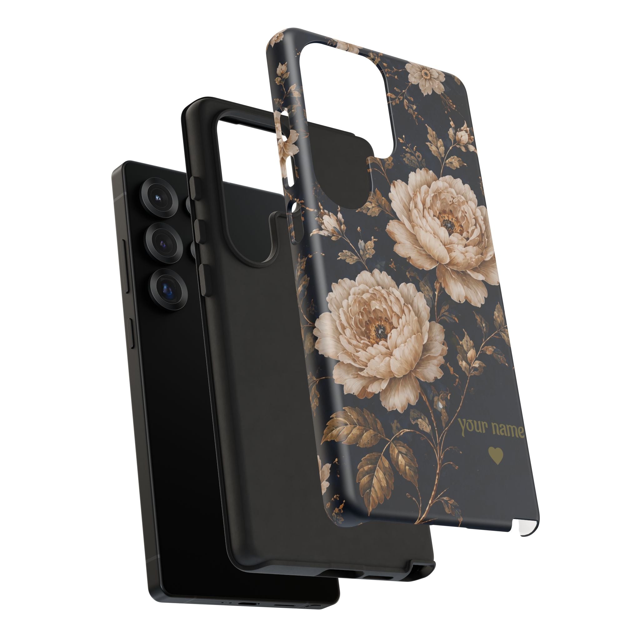 Floral Phone Case — Personalized Vintage Rose Protective Case