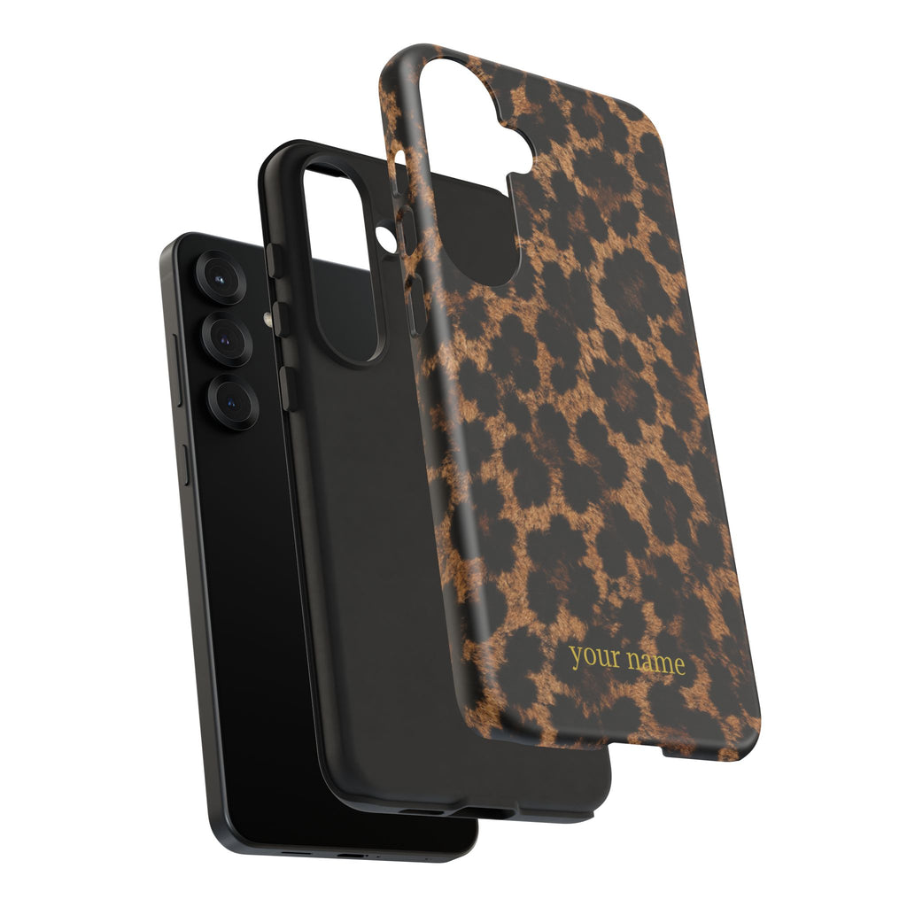 Leopard Print Phone Case — Personalized "your name" Monogram Tough Case