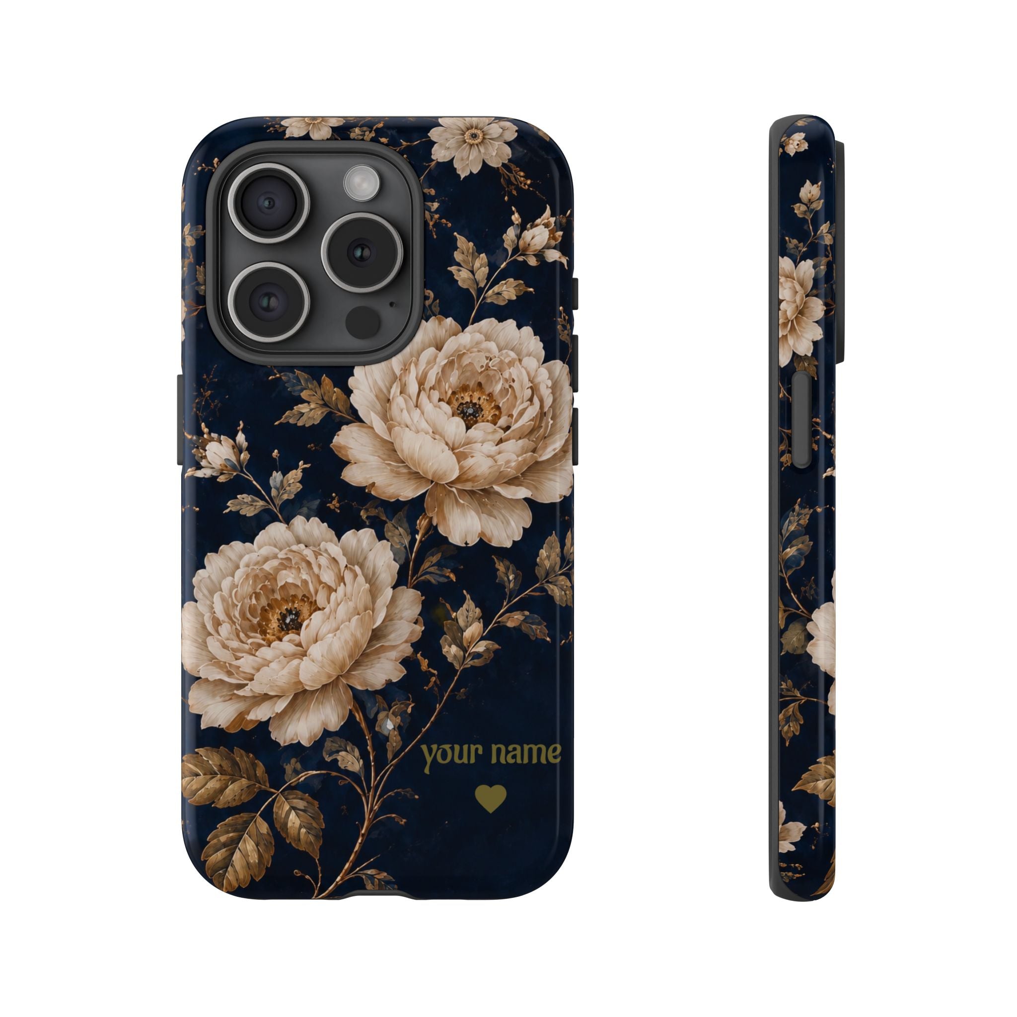 Floral Phone Case — Personalized Vintage Rose Protective Case