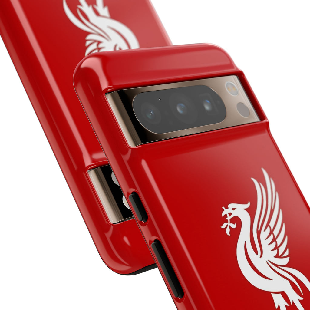 Personalized Red Phone Case — Liverbird Design with Custom Name