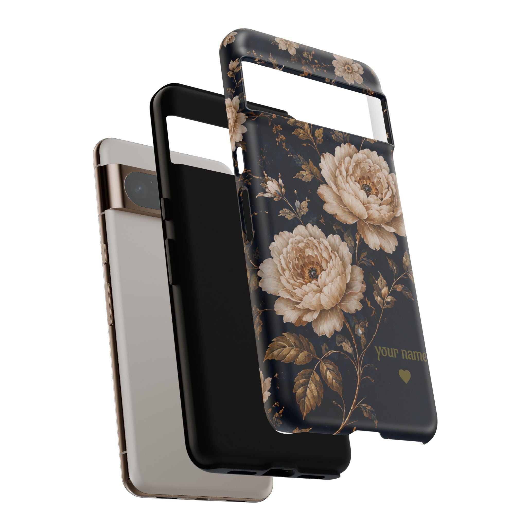 Floral Phone Case — Personalized Vintage Rose Protective Case
