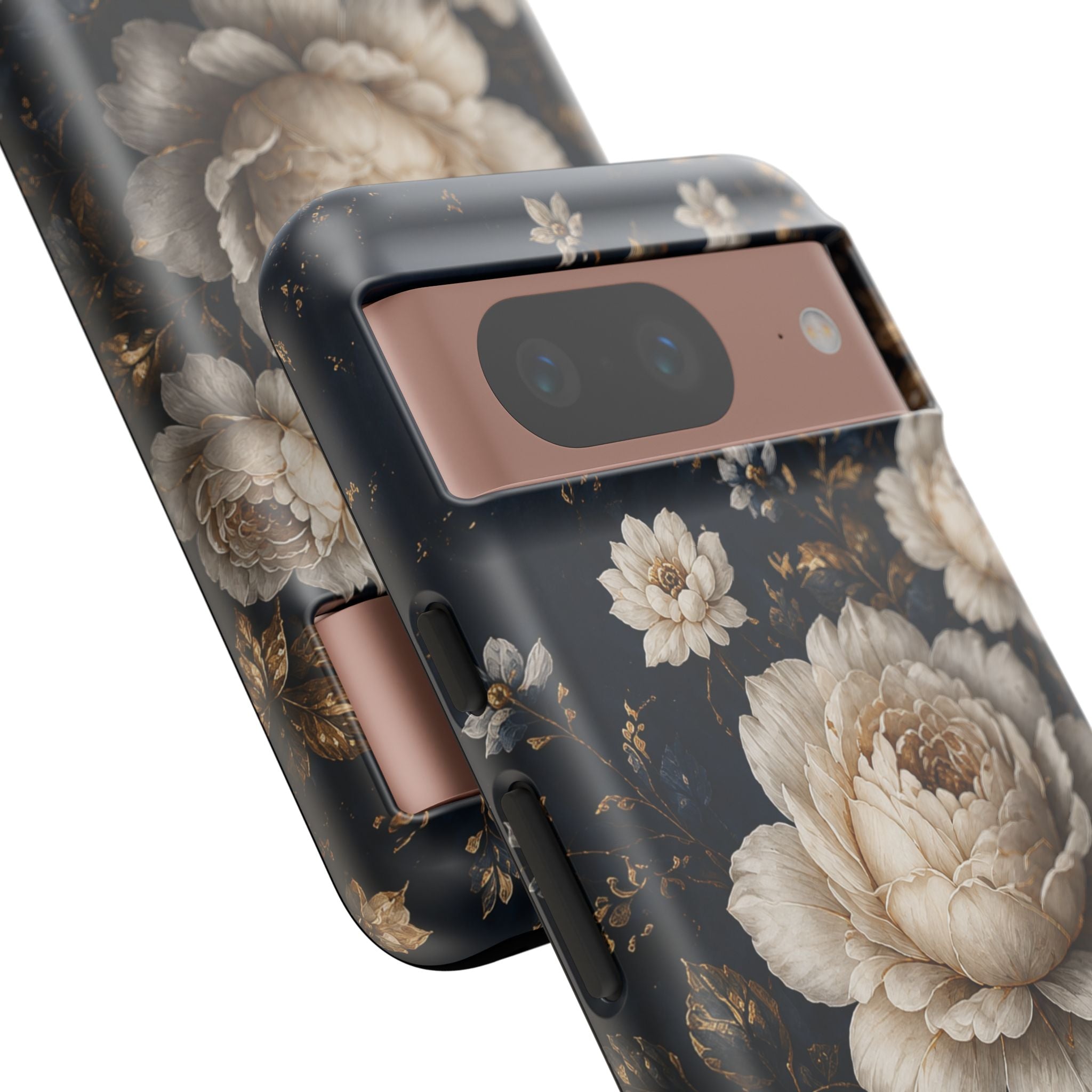 Floral Vintage Phone Case — Personalized "your name" Romantic Dark Peony