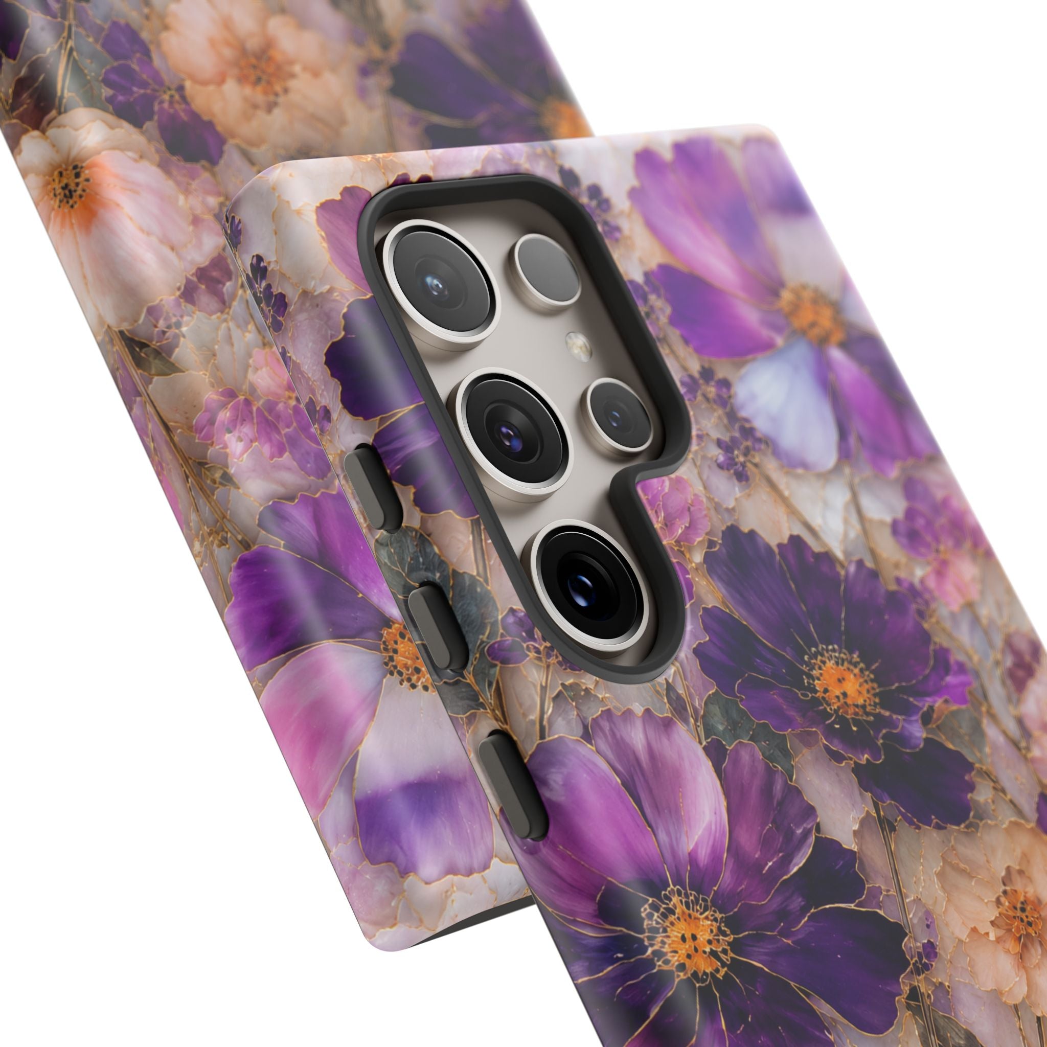 stained glass wildflower phone case  — Custom “Your name”