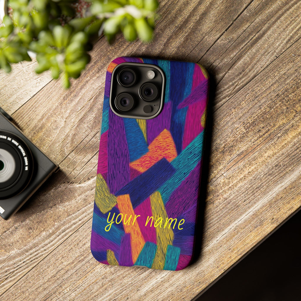 Personalized Colorful Abstract Phone Case — Custom 'your name' Design