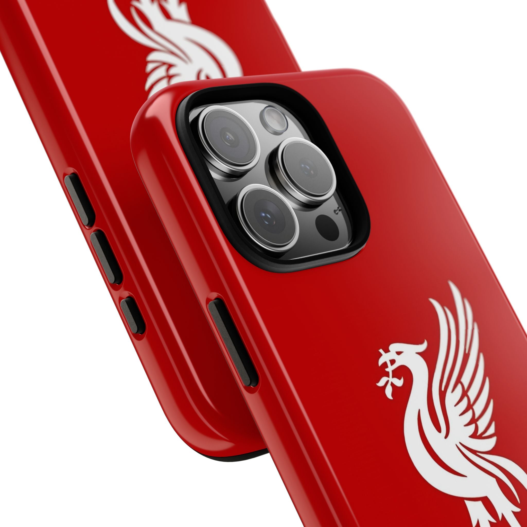 Personalized Red Phone Case — Liverbird Design with Custom Name