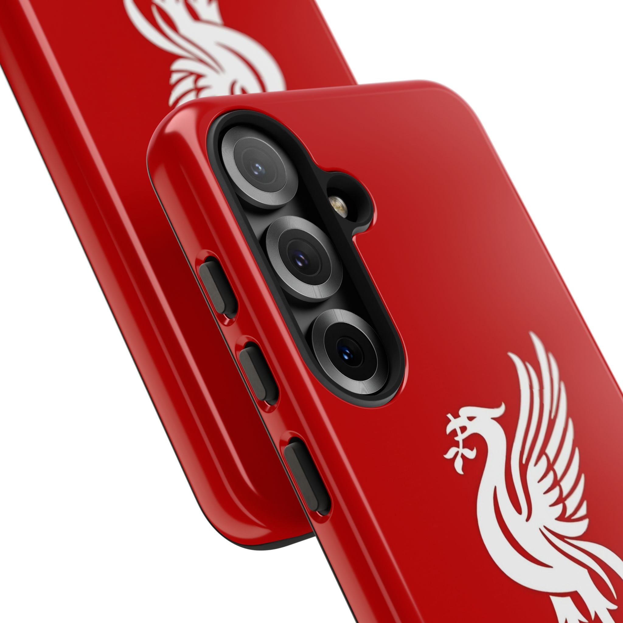 Personalized Red Phone Case — Liverbird Design with Custom Name