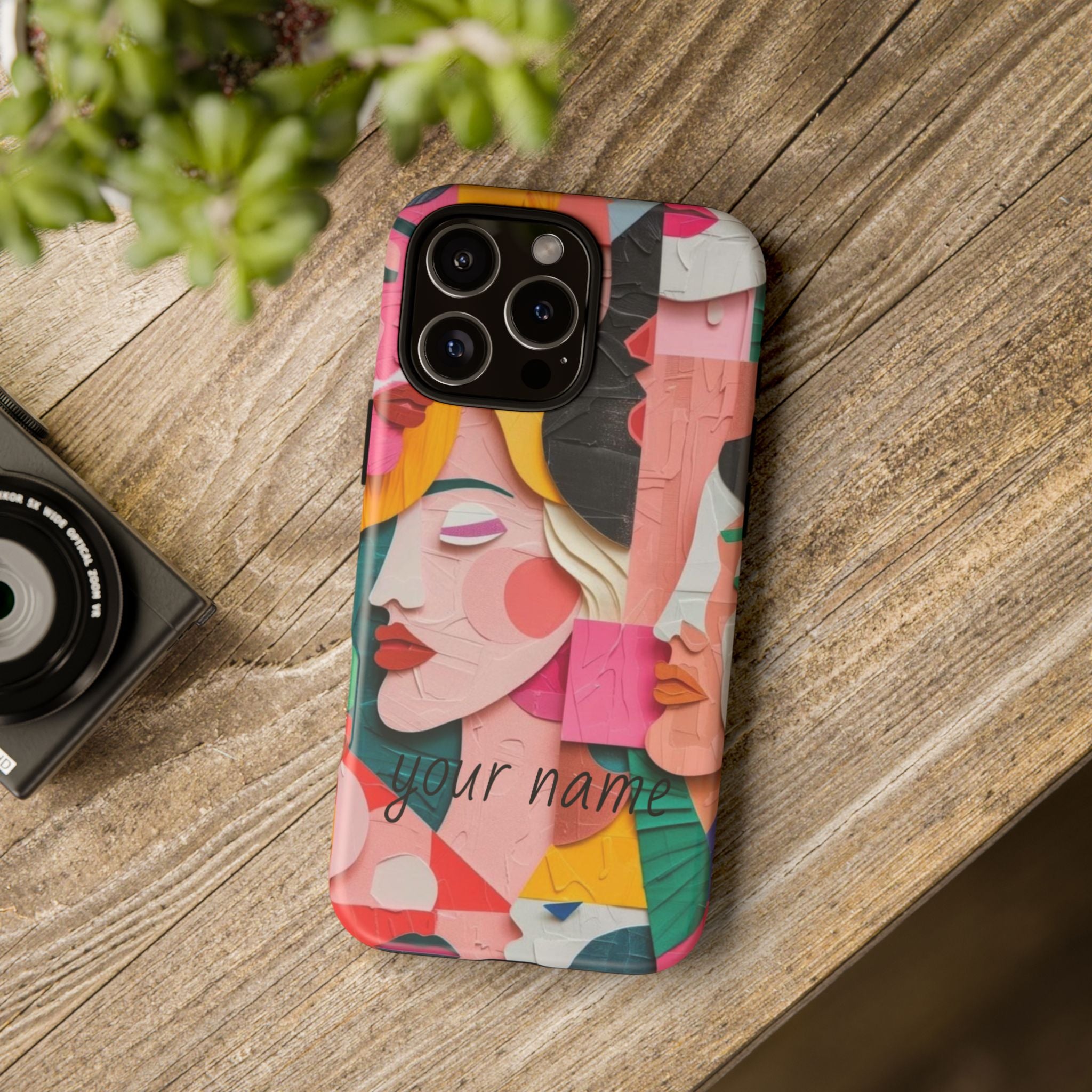 Abstract Faces Phone Case — Colorful Pop Art Personalized Tough Case