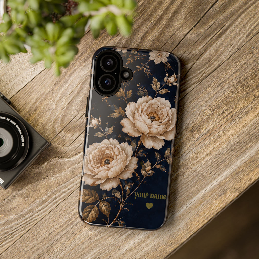 Floral Phone Case — Personalized Vintage Rose Protective Case