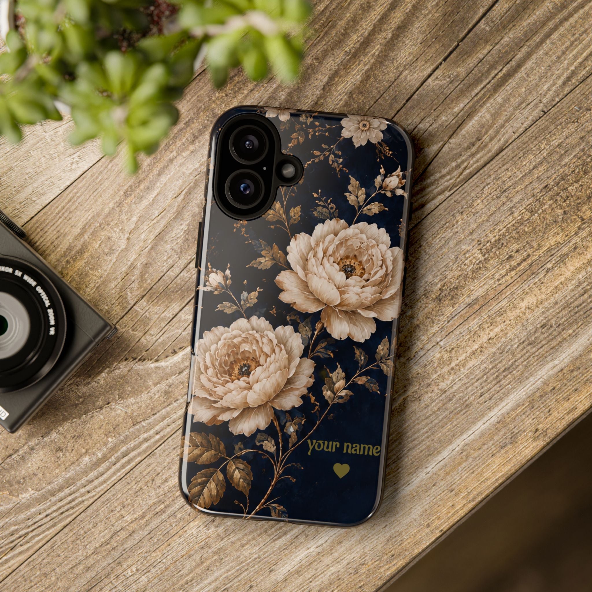 Floral Phone Case — Personalized Vintage Rose Protective Case