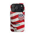 USA Flag Personalized Tough Phone Case — Custom Name