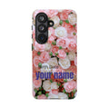 Personalized Floral Phone Case — Custom Name & Birth Date Protective Case